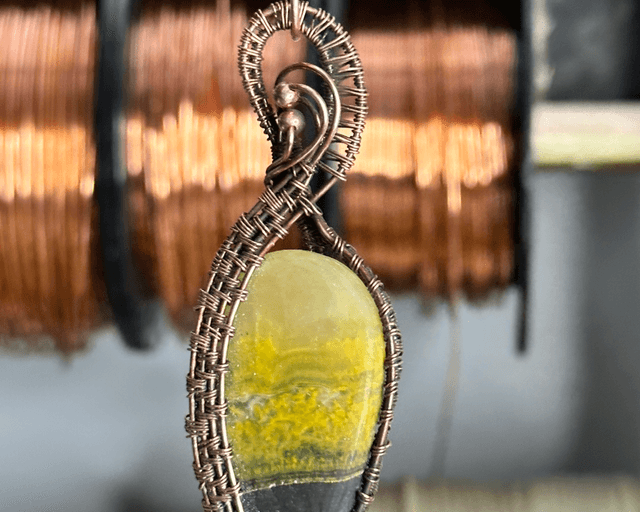 Bumblebee jasper pure copper pendant 