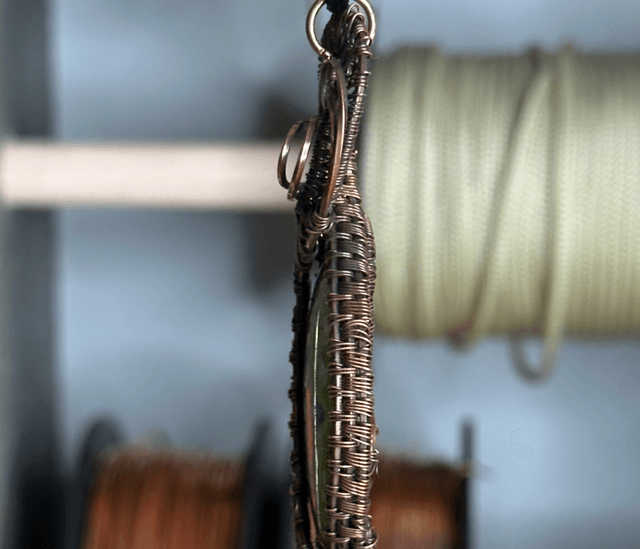 Atlantisite pure copper wrapped pendant 