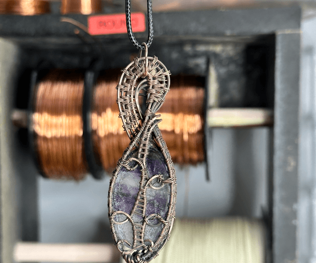 Amethyst pure copper pendant 