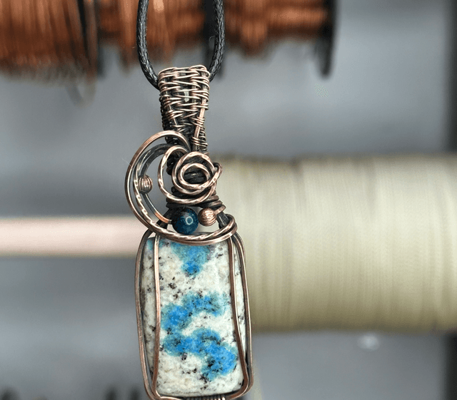 K2 Jasper pure copper wire wrapped pendant 