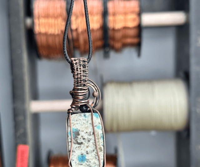 K2 Jasper pure copper wire wrapped pendant 