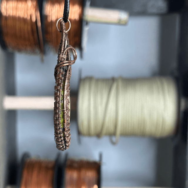 Atlantisite pure copper wrapped pendant 