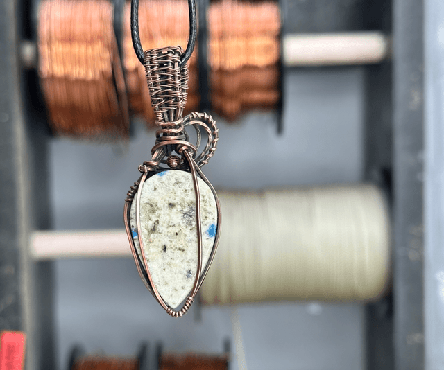 K2 Jasper pure copper wire wrapped pendant 