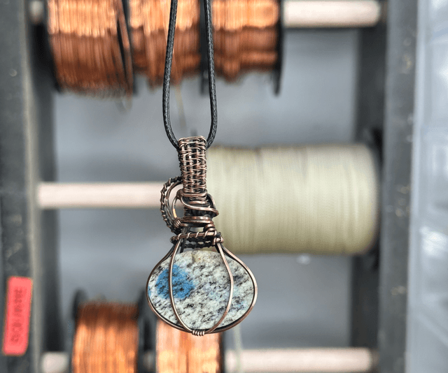 K2 Jasper pure copper wire wrapped pendant 