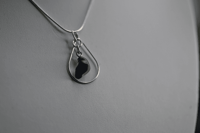 Blue multi seaglass 925 silver necklace 