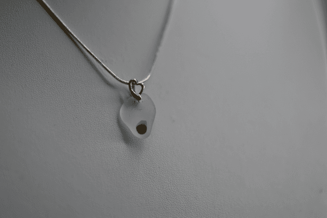 Clear/brown multi seaglass 925silber necklace 