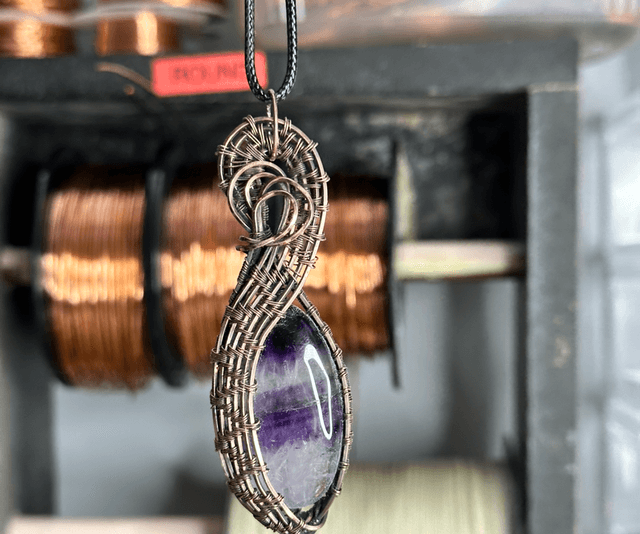 Amethyst pure copper pendant 