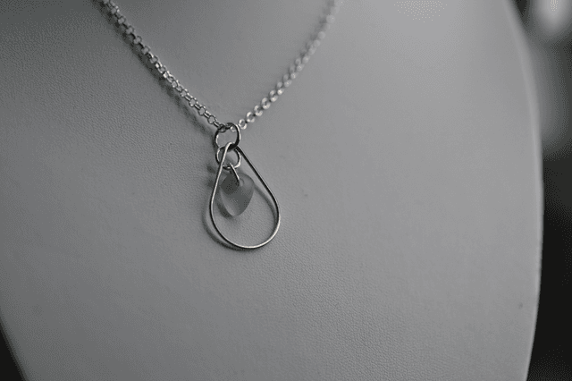 Seafoam seaglass 925 silver necklace 